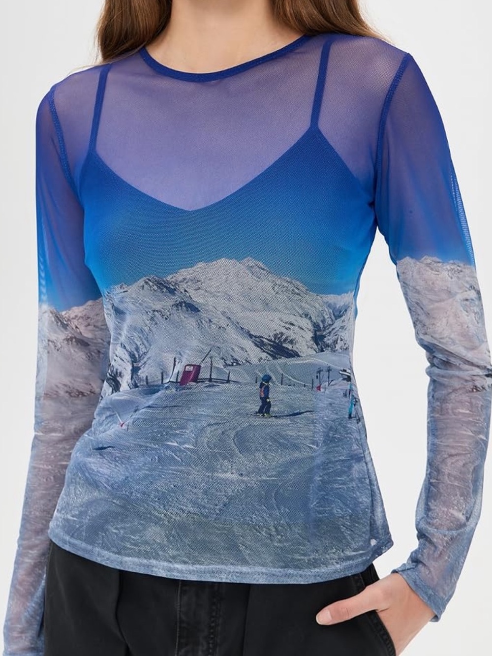 Never Fully Dressed Ski Slopes Mesh Long Sleeve
